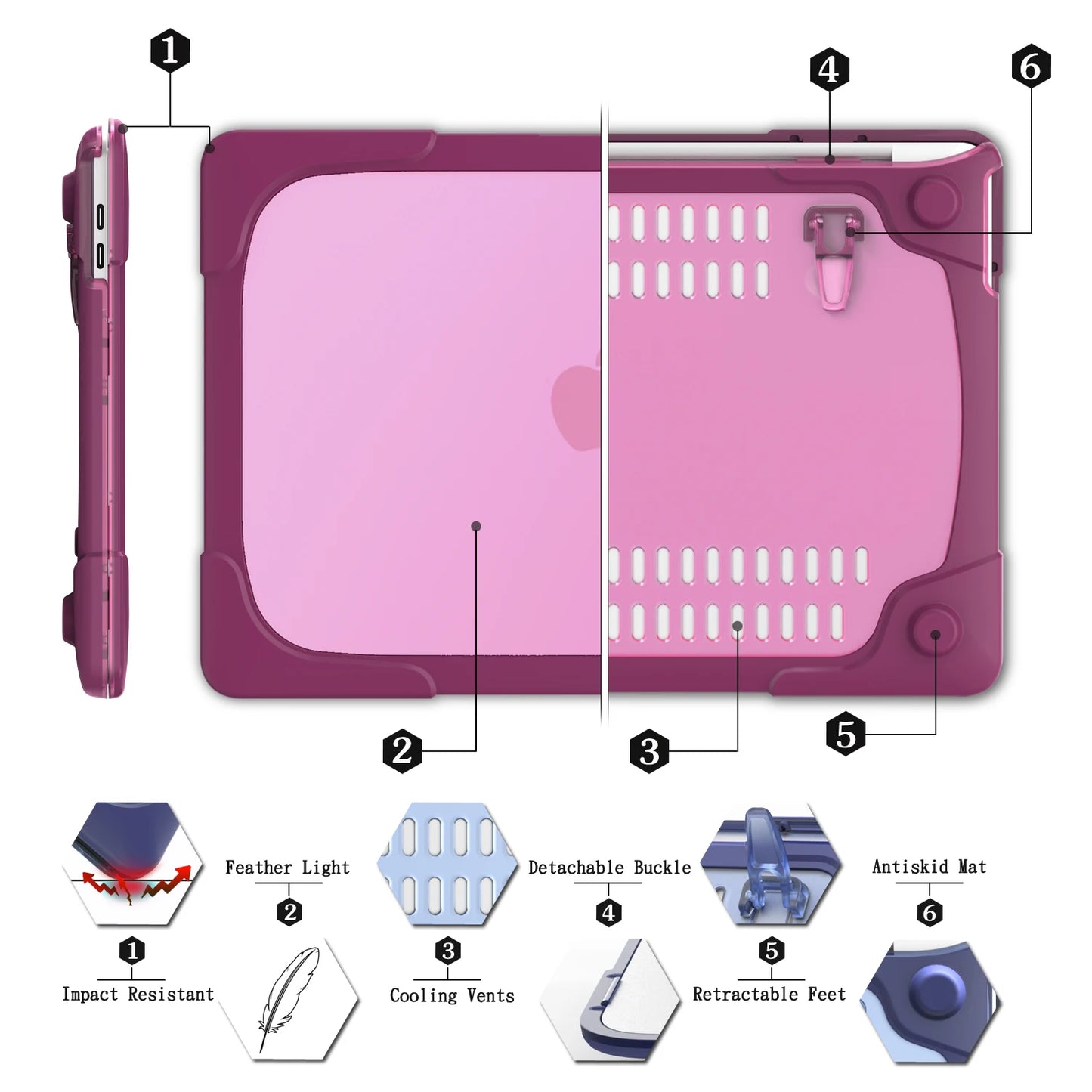 Stand Cover Laptop Case 2025 M4 For Macbook Pro 13 Case M2 M1 Pro 14 Macbook Pro 16 Case M3 11 Air 15 For Macbook Air 13 Case