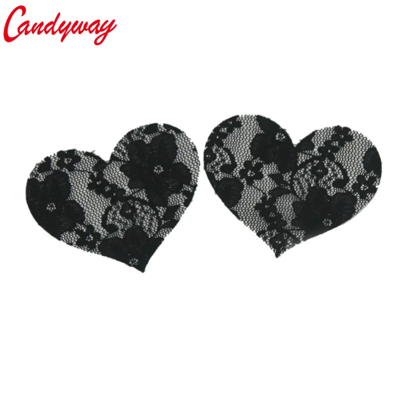 Lace Heart Shape Paste Breast Beauty Design Bra Adhesive erotic lingerie Stickers Sexy Women Ladies Nipple Cover Milk Paste