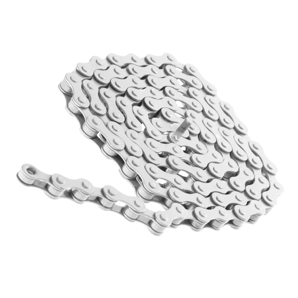 MTB BMX Fixie Road Bike Chain Single Speed Bicycle Chain 1/2' X 1/8' WHITE Color