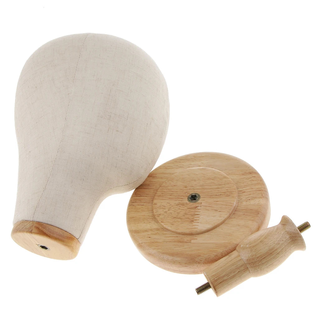21'' Hair Wigs Extension Making Hats Caps Display Canvas Cork Block Mannequin Head Model Detachable Wood Wig Stand