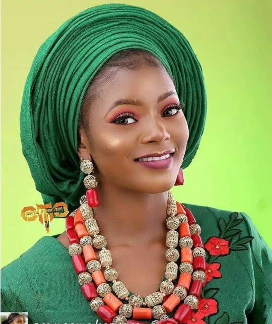 Big Real Coral Bead Traditional Nigerian Wedding African Coral Beads Jewelry Set Women Party Anniversary Gift Jewelry CNR885