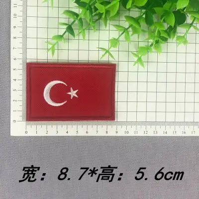 Russia Turkey Britain USA  Spain Canada Italy France Flag stickers iron on Patches for clothes DIY Personality Embroidery badges