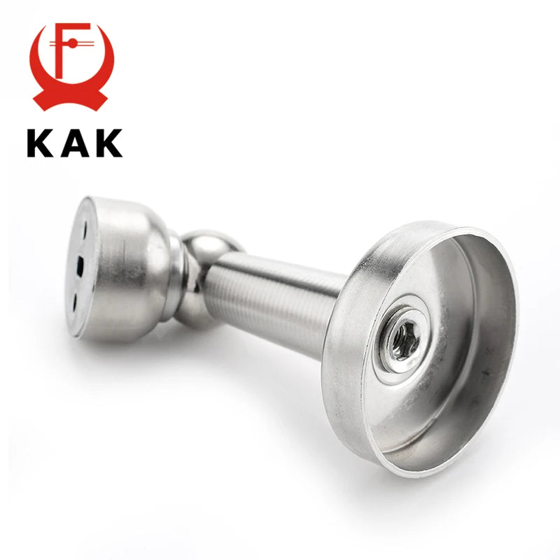 KAK Thicknessed Stainless Steel Magnetic Sliver Door Stop Stopper Holder Catch Floor Fitting With Screw For Family Home Hardware