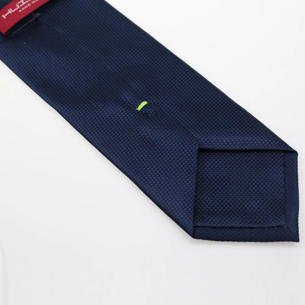 HUISHI 8CM Men's Solid Dark Blue Color Neck Tie 6cm Waterproof Jacquard Necktie Daily Wear Cravat Wedding Party For Men