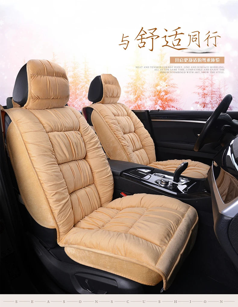 Plush Cotton Car Seat Cover Winter Surrounded Warm Winter Cushion Faux Fur For Seat Protector Mat Car Interior Accessories