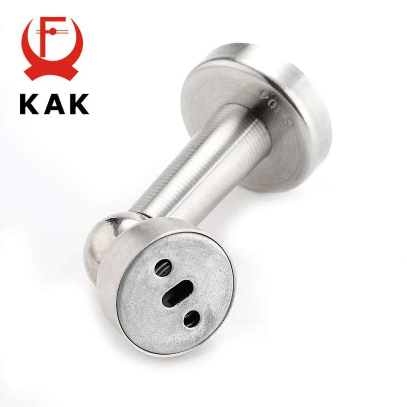 KAK Thicknessed Stainless Steel Magnetic Sliver Door Stop Stopper Holder Catch Floor Fitting With Screw For Family Home Hardware