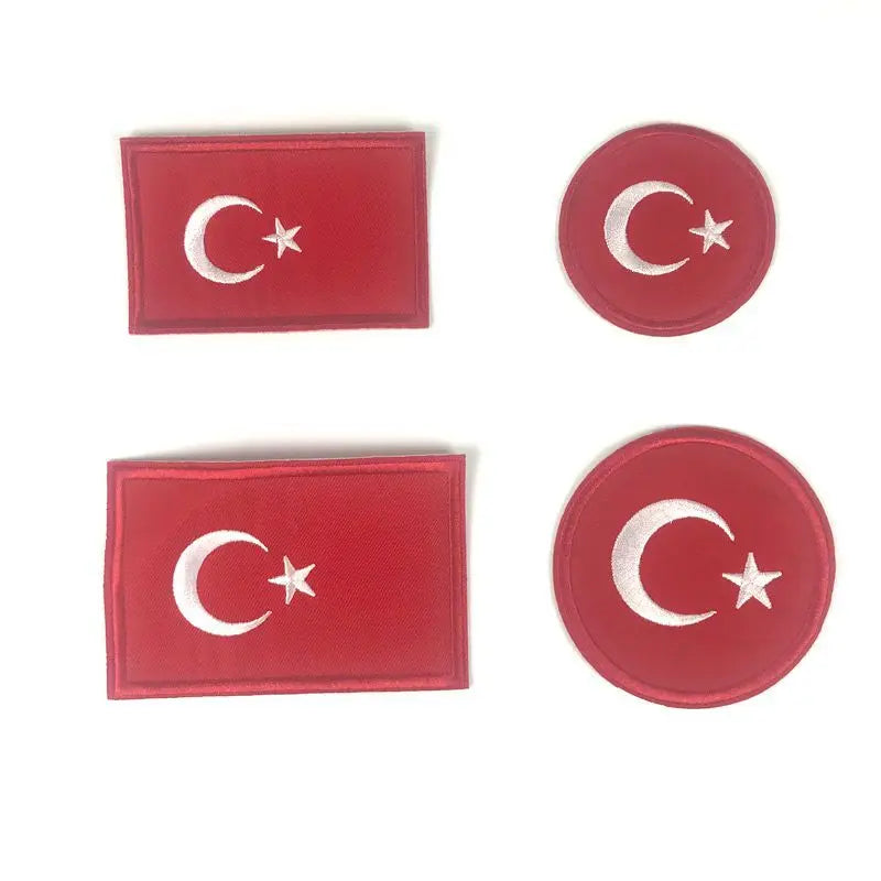 Russia Turkey Britain USA  Spain Canada Italy France Flag stickers iron on Patches for clothes DIY Personality Embroidery badges