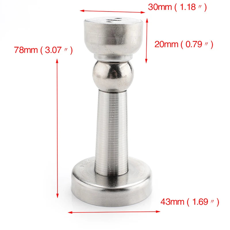 KAK Thicknessed Stainless Steel Magnetic Sliver Door Stop Stopper Holder Catch Floor Fitting With Screw For Family Home Hardware