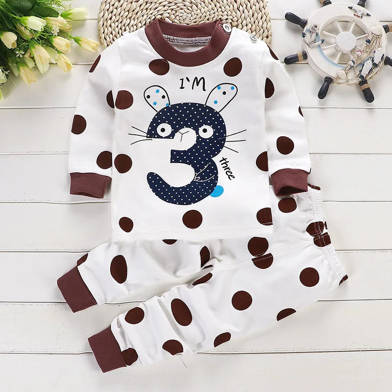 2024 New Spring Autumn Cotton Children's sets Baby Boy girls Clothes Clothing Suit 0-3 year