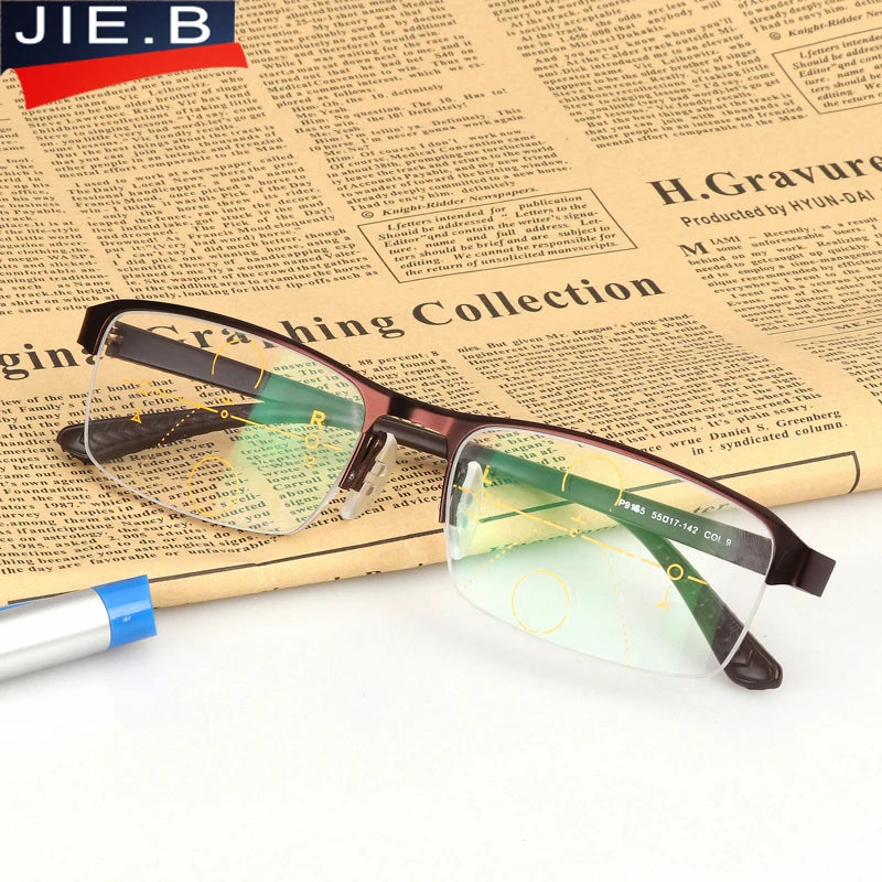 Progressive Multifocal glasses Transition Sunglasses Photochromic Reading Glasses Men Points for Reader Near Far sight diopter