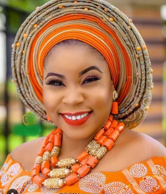 Big Real Coral Bead Traditional Nigerian Wedding African Coral Beads Jewelry Set Women Party Anniversary Gift Jewelry CNR885