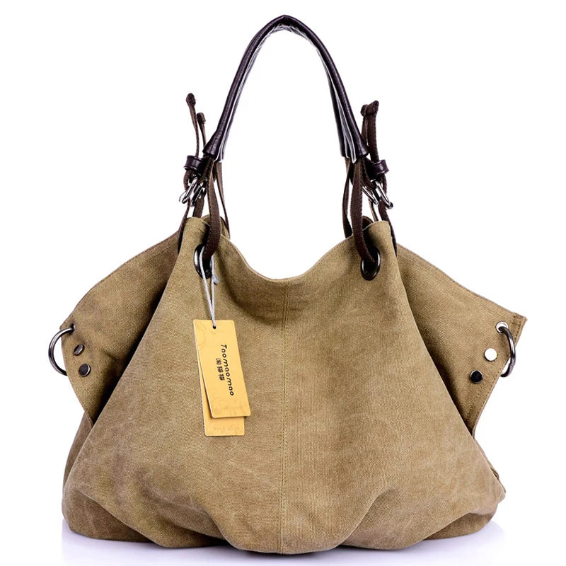 Women's Large Capacity Canvas Tote Bag Casual Crossbody Shoulder Messenger Bag for Daily Commute And Travel