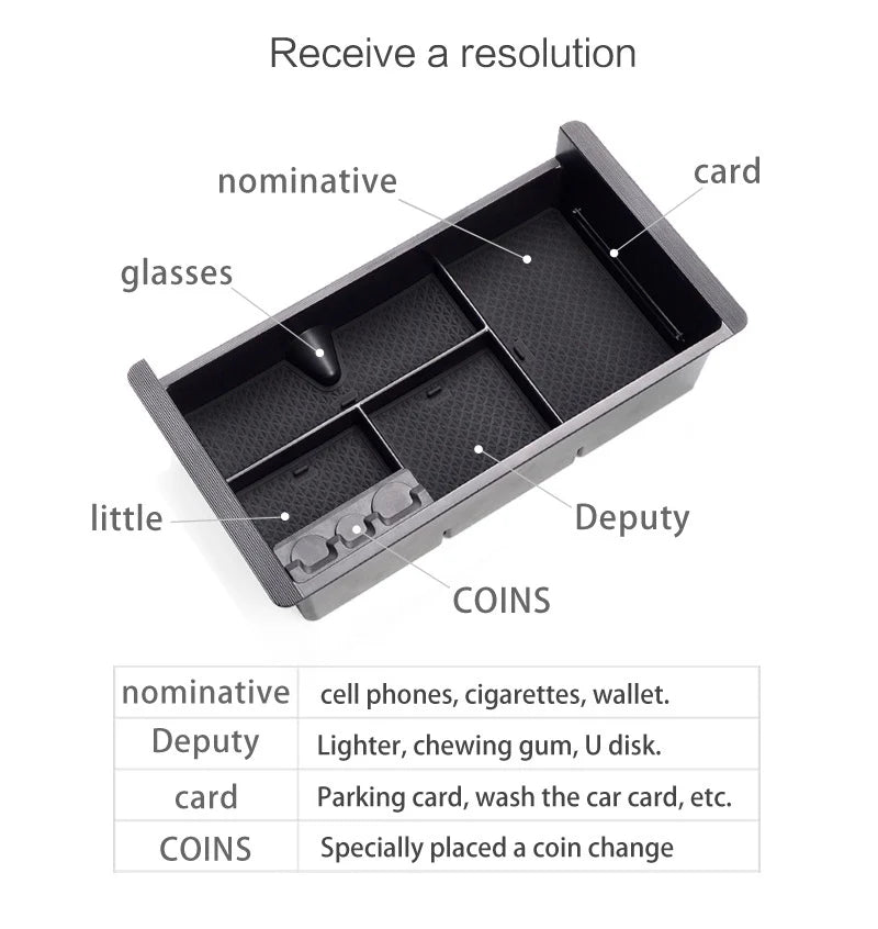 Armrest Box Storage Car Organizer Accessories for GMC Yukon 2015 2016 2017 2018 2019 2020 Stowing Tidying Styling K2UC/G