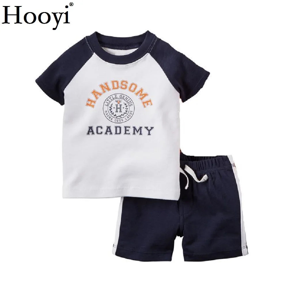 Casual Baby Clothes Suit Newborn 2PCS Clothing Sets Sailor Anchor Summer Cotton Baby T-Shirt Shorts Pant 100% Cotton Outfits Top