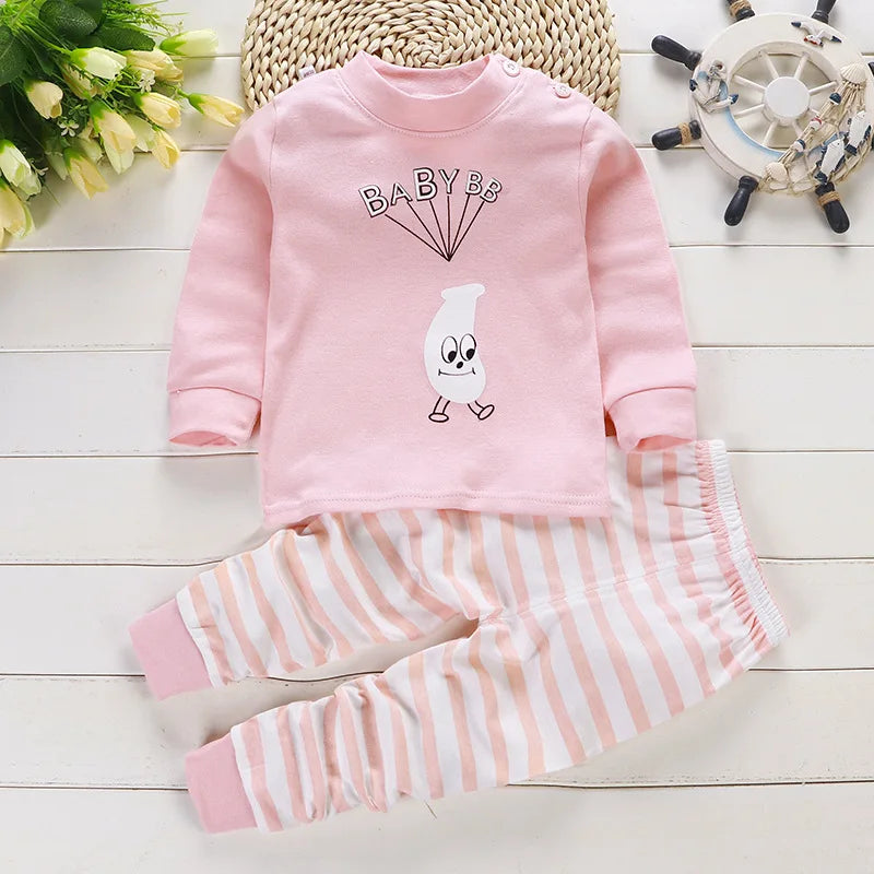 2024 New Spring Autumn Cotton Children's sets Baby Boy girls Clothes Clothing Suit 0-3 year