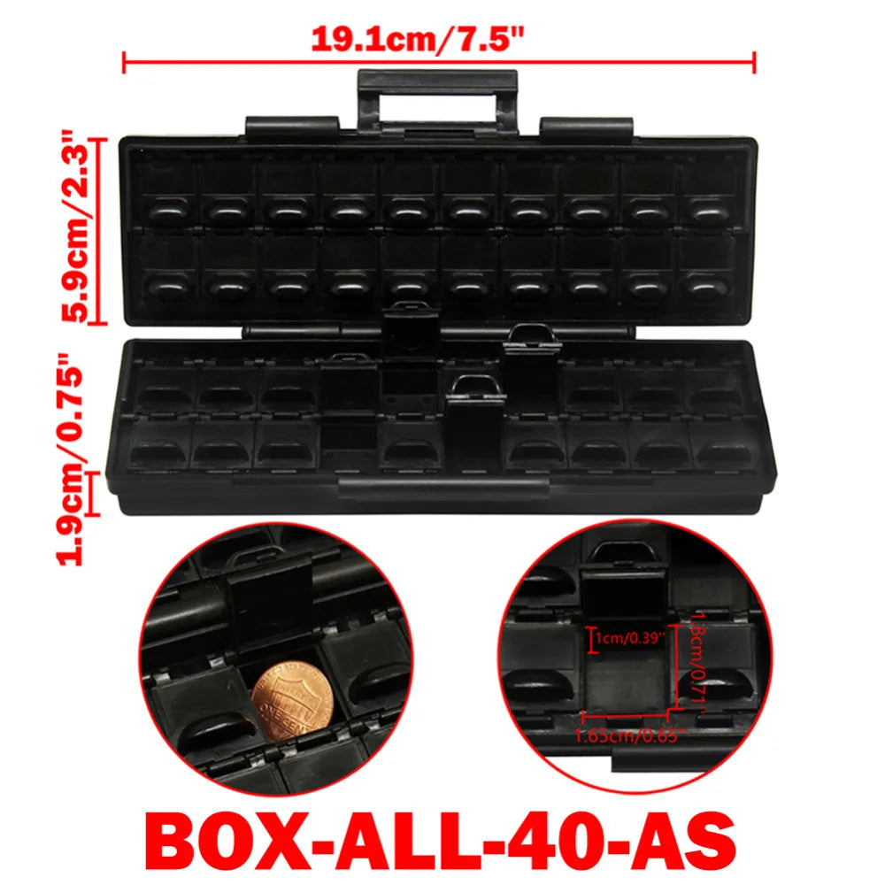 Aidetek smd storage box plastic Case surface mount resistors capacitors well small compartment tiny Organizer toolbox BOX STORAG