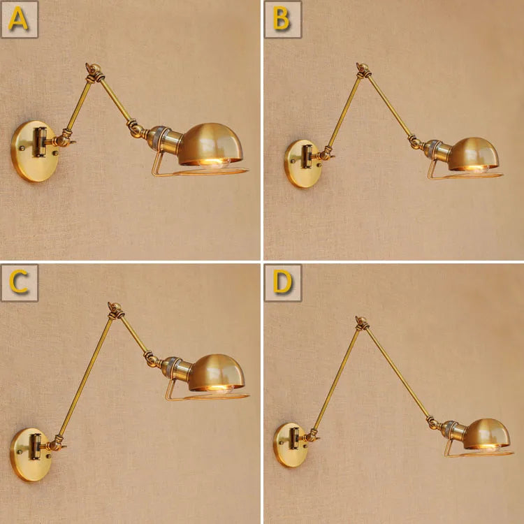 Loft Style Retro Wall Light Fixtures Left Right Rotate Adjustable Swing Long Arm Vintage Wall Lamp Edison Sconce Lampara Pared