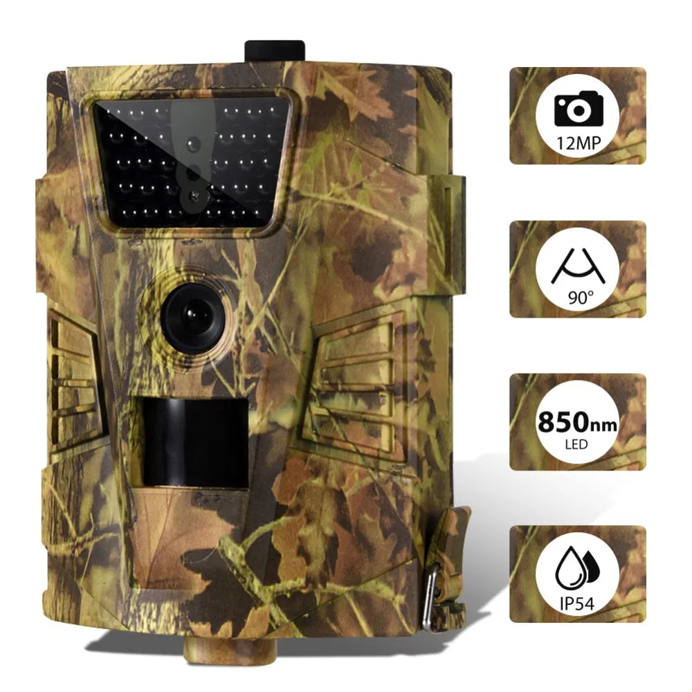 12MP Waterproof Hunting Trail Camera 850NM Night Vision HT001B Wild Surveillance Photo Traps for Wildlife Tracking