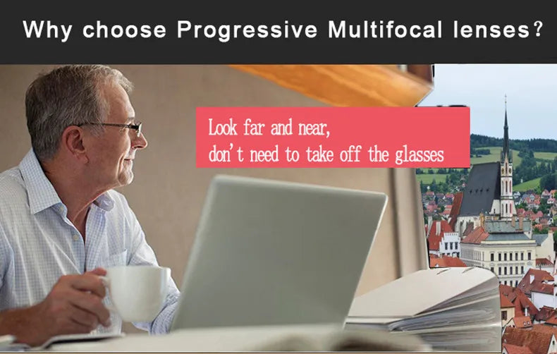 Progressive Multifocal glasses Transition Sunglasses Photochromic Reading Glasses Men Points for Reader Near Far sight diopter