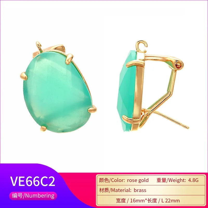 ZHUKOU 16x22mm high quality crystal cobblestone stud earrings for women earrings model:VE66