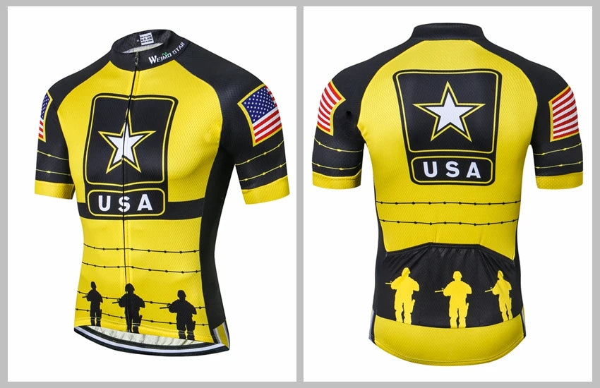 cycling jersey Men's Bike jerseys Short sleeve Pro Team Road Mountain MTB Maillot Ciclismo Racing Top T-shirts Shirt Blue USA UK