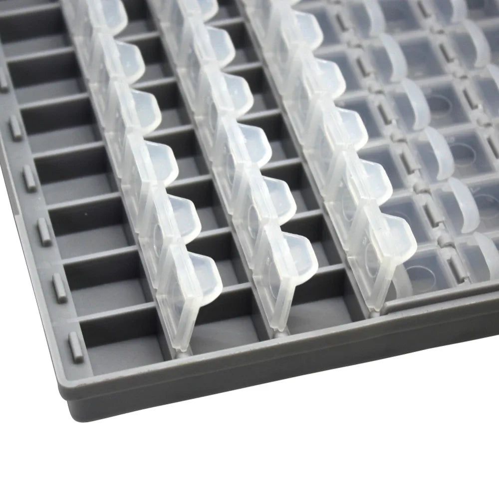 Aidetek smd storage box plastic Case surface mount resistors capacitors well small compartment tiny Organizer toolbox BOX STORAG
