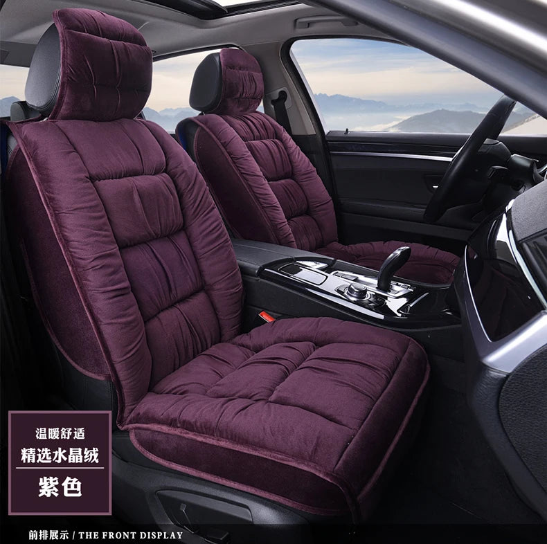 Plush Cotton Car Seat Cover Winter Surrounded Warm Winter Cushion Faux Fur For Seat Protector Mat Car Interior Accessories