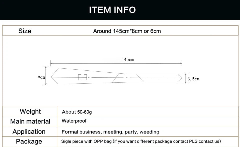 HUISHI 8CM Men's Solid Dark Blue Color Neck Tie 6cm Waterproof Jacquard Necktie Daily Wear Cravat Wedding Party For Men