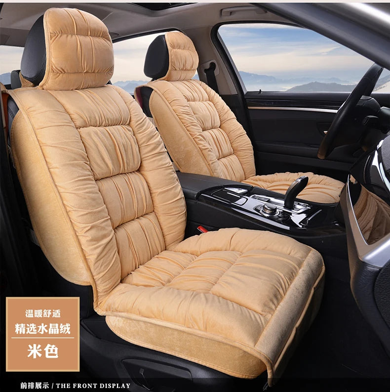 Plush Cotton Car Seat Cover Winter Surrounded Warm Winter Cushion Faux Fur For Seat Protector Mat Car Interior Accessories