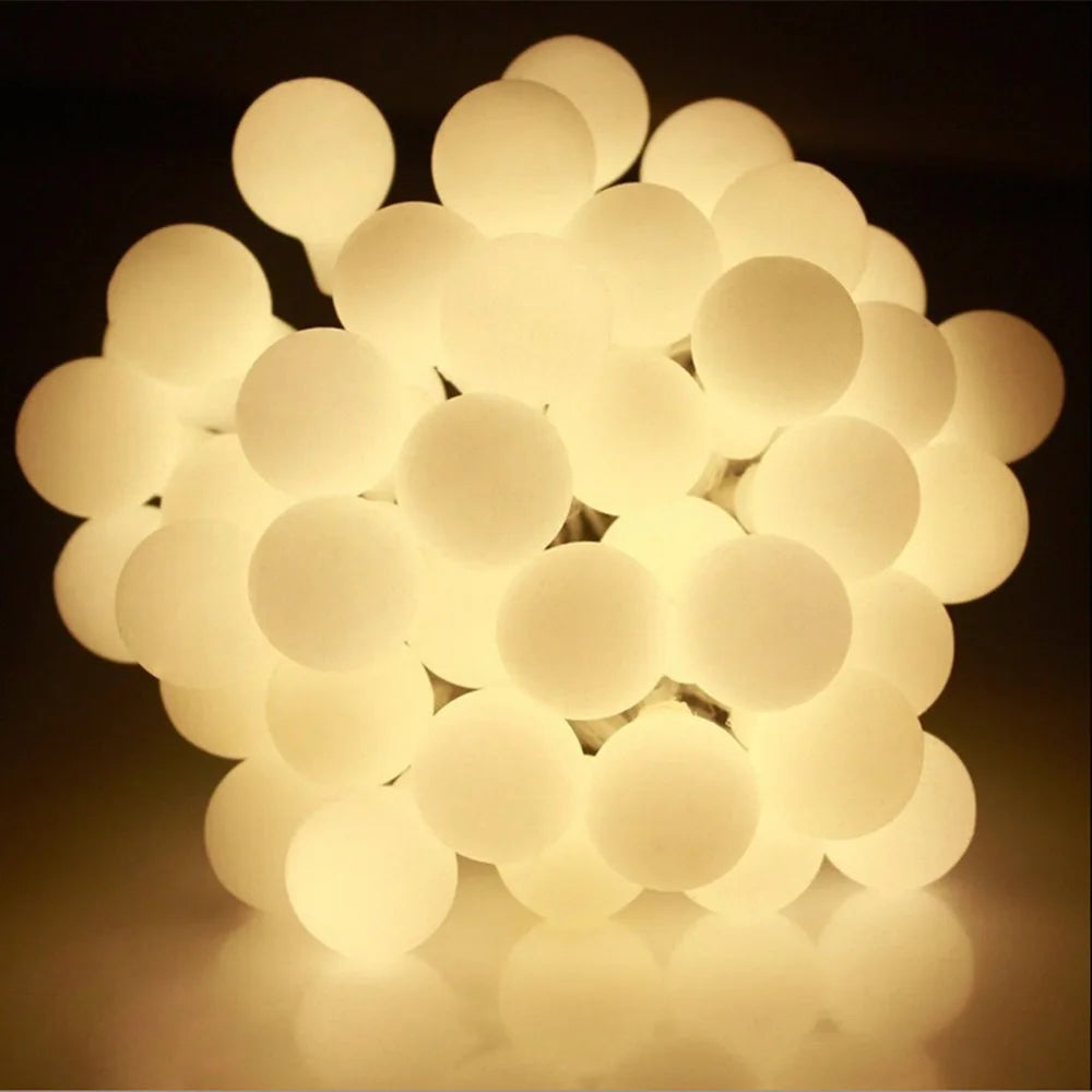 10M 100 LED Globe String Lights Warm White/White Ball Fairy Light for Party Christmas Wedding New Year Indoor&outdoor Decoration