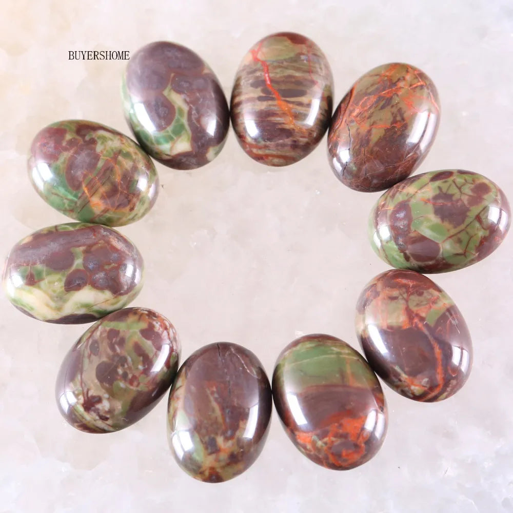 18x13MM Oval Natural Lapis Zoisite Crystal CAB Cabochon For Making Neckalce Pendant Earrings 10Pcs