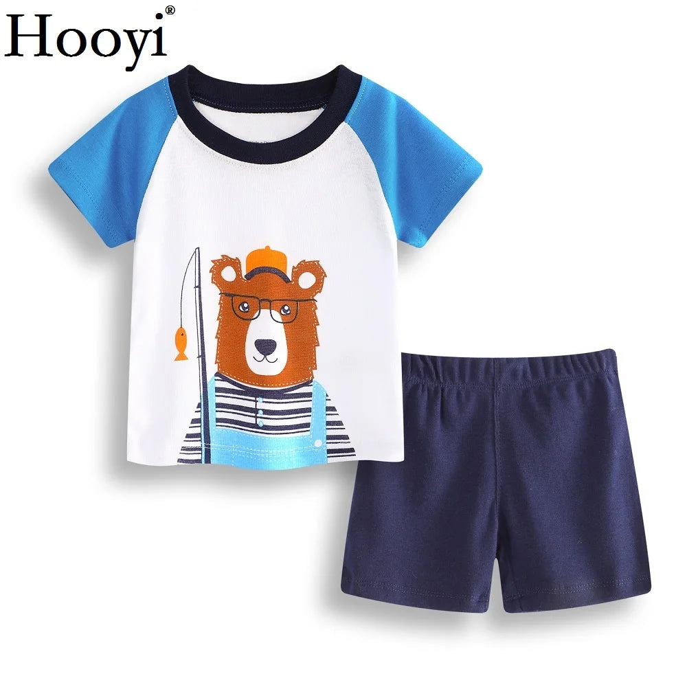 Casual Baby Clothes Suit Newborn 2PCS Clothing Sets Sailor Anchor Summer Cotton Baby T-Shirt Shorts Pant 100% Cotton Outfits Top