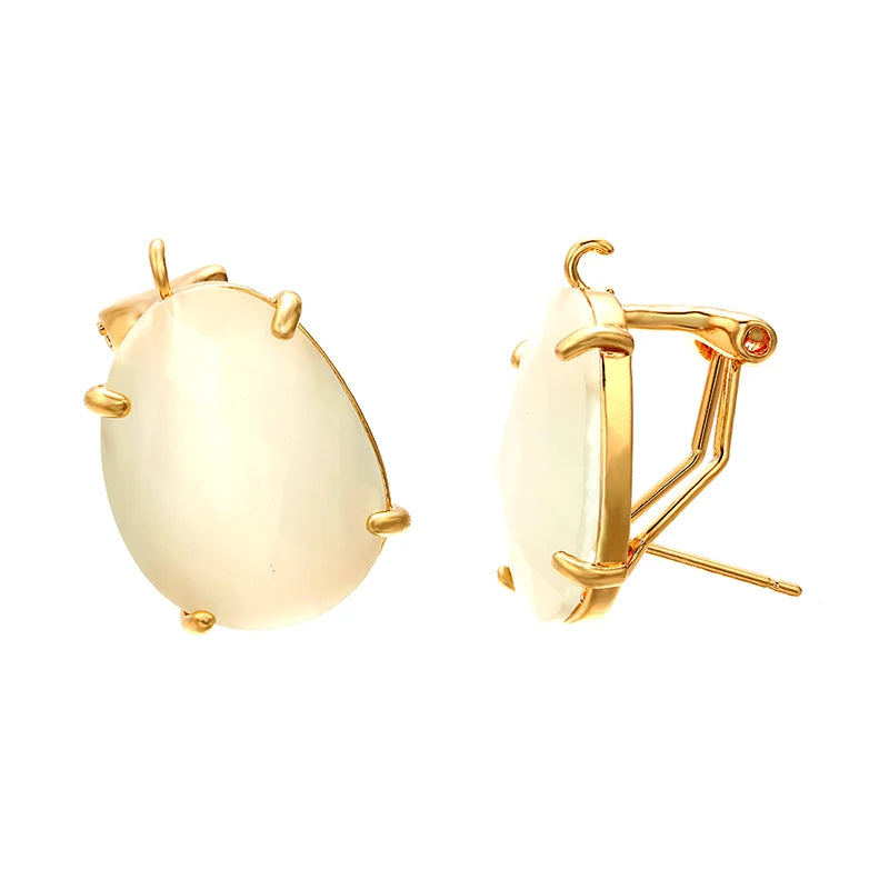 ZHUKOU 16x22mm high quality crystal cobblestone stud earrings for women earrings model:VE66