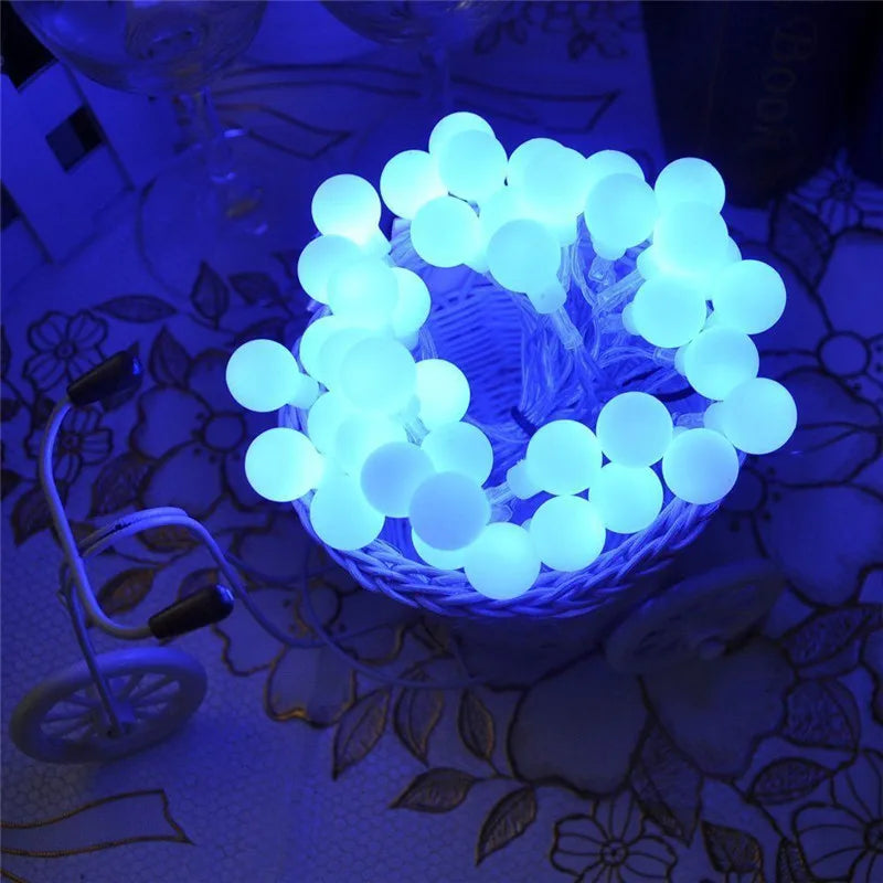 10M 100 LED Globe String Lights Warm White/White Ball Fairy Light for Party Christmas Wedding New Year Indoor&outdoor Decoration