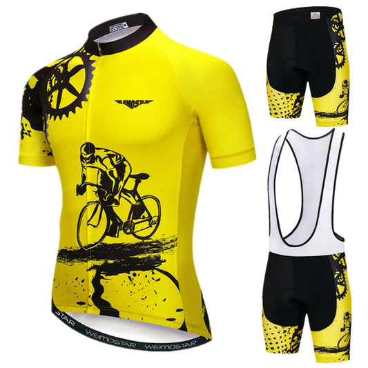 Weimostar Pro Team Cycling Jersey Set Men Mountain Bike Clothing Suits Summer MTB Bicycle Wear Clothes Anti-UV Biking Outfits