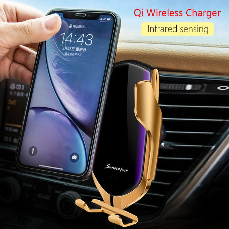 Infrared Wireless Charger Sensing Automatic Clip For Sanmung S9 S10 iphone X XS Max XR 14 12 10W Infrared fast Wireless Chargers