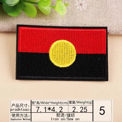 Russia Turkey Britain USA  Spain Canada Italy France Flag stickers iron on Patches for clothes DIY Personality Embroidery badges