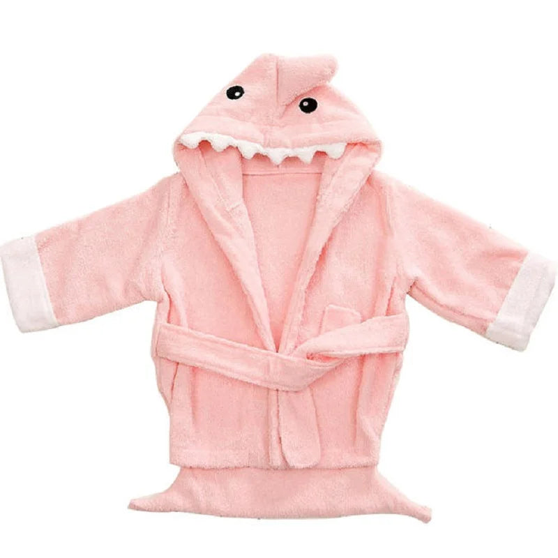 Blue Shark Baby Bath Towels Mouse Newborn Blanket Bedding Swaddle Animal Bebe Bathrobe Hooded Bathing Towel Baby Stuff