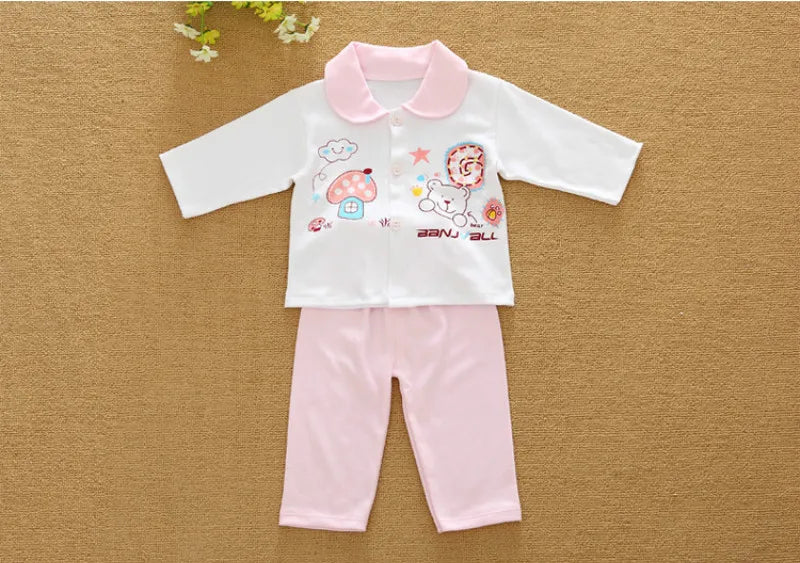 18 Pieces/Set Newborn Baby Set Boy Clothes Four Seasons 100% Cotton Infant Suit Girl Clothes Outfits Pants Kids Clothes Bibs Hat
