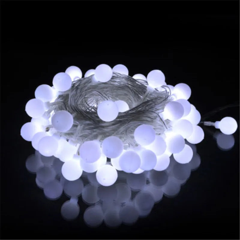 10M 100 LED Globe String Lights Warm White/White Ball Fairy Light for Party Christmas Wedding New Year Indoor&outdoor Decoration