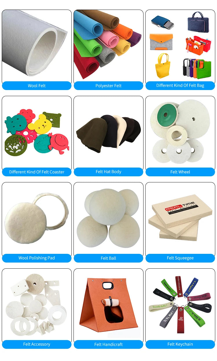 1mm 2mm 3mm 4mm 5mm Non Woven Needle Color Polyester Felt