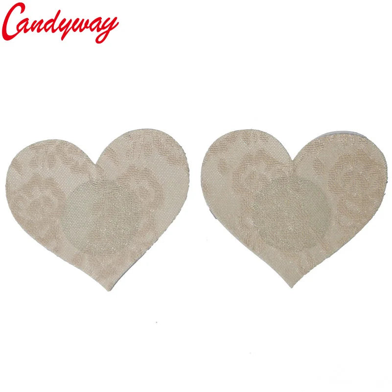 Lace Heart Shape Paste Breast Beauty Design Bra Adhesive erotic lingerie Stickers Sexy Women Ladies Nipple Cover Milk Paste