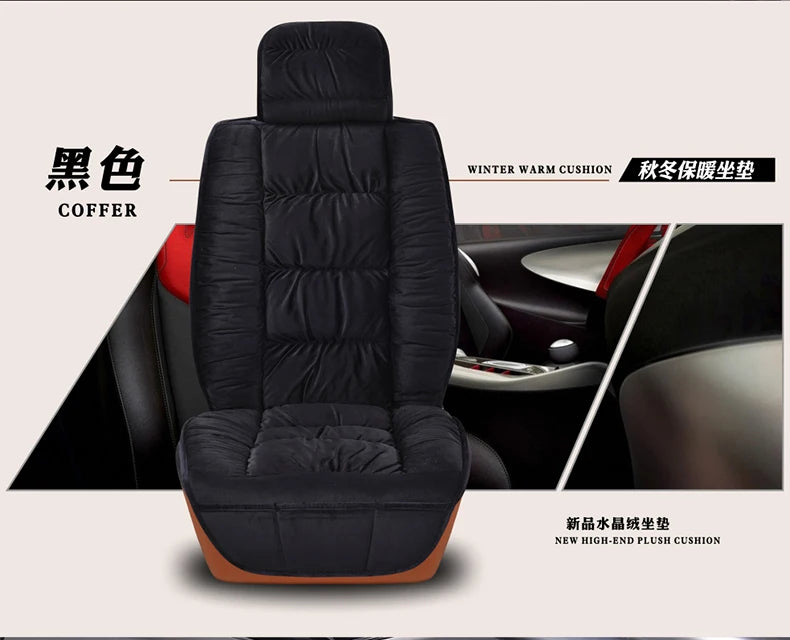 Plush Cotton Car Seat Cover Winter Surrounded Warm Winter Cushion Faux Fur For Seat Protector Mat Car Interior Accessories