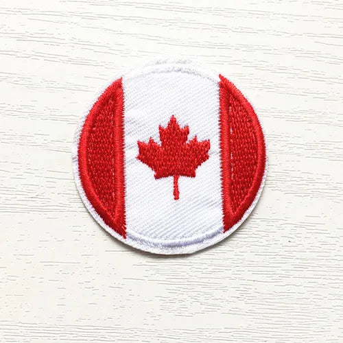 Russia Turkey Britain USA  Spain Canada Italy France Flag stickers iron on Patches for clothes DIY Personality Embroidery badges