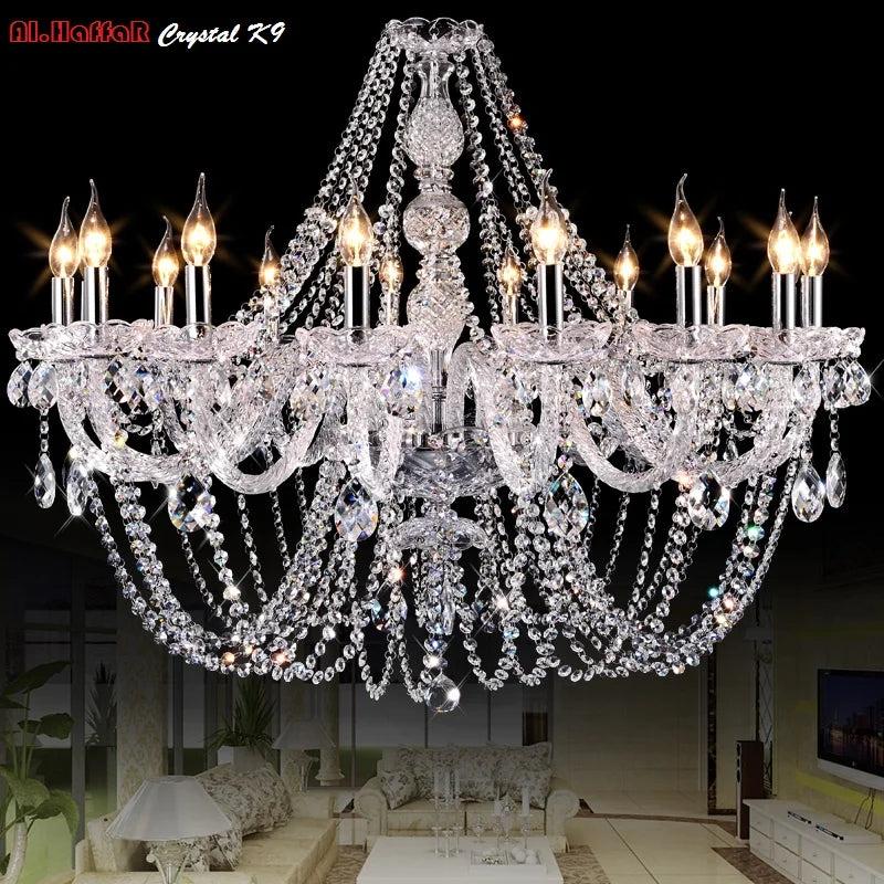 Vintage Crystal Chandelier For Living Room Bedroom Villa Crystal Ceiling Pendant Fixtures Lighting Chandelier Lights K9 Quality