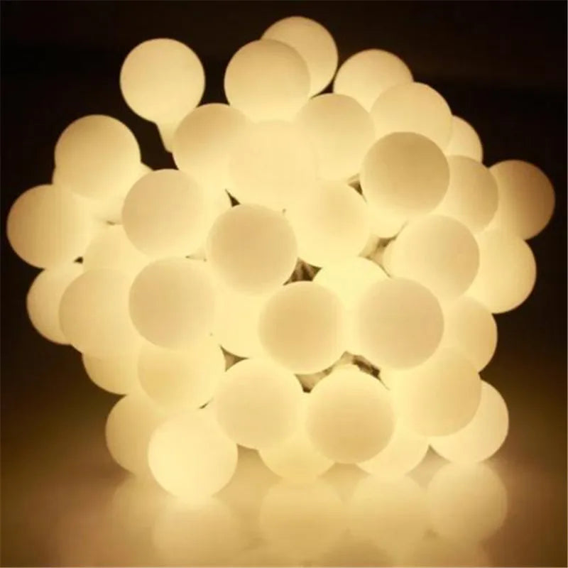 10M 100 LED Globe String Lights Warm White/White Ball Fairy Light for Party Christmas Wedding New Year Indoor&outdoor Decoration