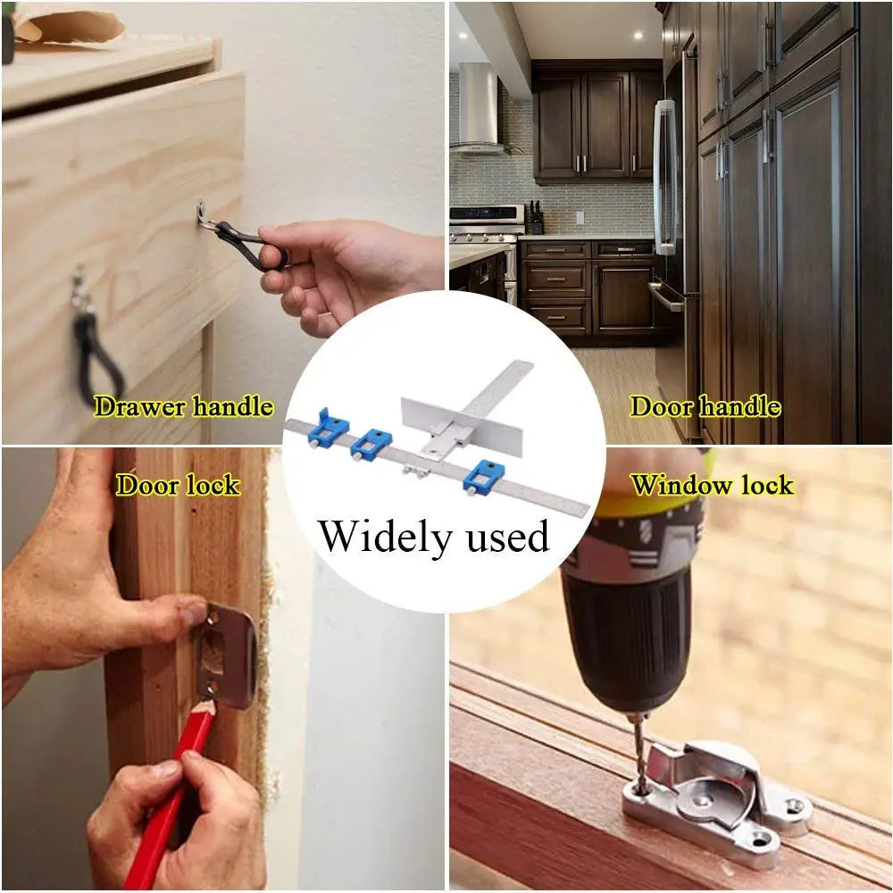 2025 Woodworking Tools Cabinet Hardware Jig Tool - Drill Template Guide for Door and Drawer Handle Installation Tools