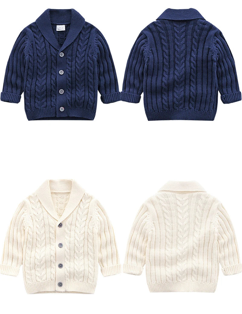 IYEAL Boys Cardigan Sweater Fashion Children Coat Casual Spring Baby School Outfits Kids Sweater Infant Clothes Outerwear 0-24M