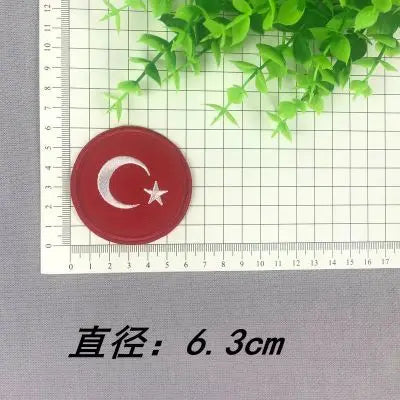 Russia Turkey Britain USA  Spain Canada Italy France Flag stickers iron on Patches for clothes DIY Personality Embroidery badges