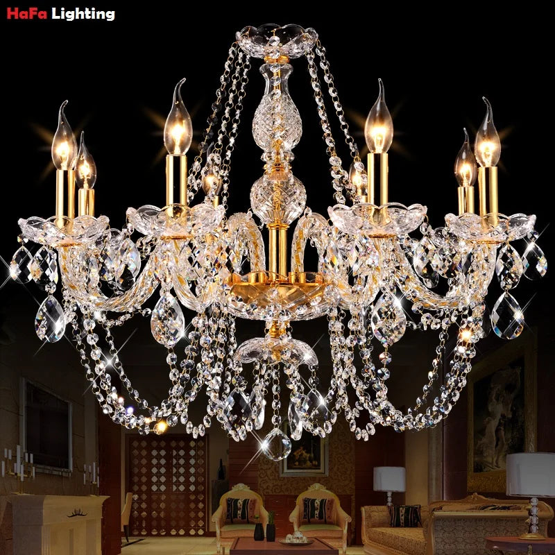 Vintage Crystal Chandelier For Living Room Bedroom Villa Crystal Ceiling Pendant Fixtures Lighting Chandelier Lights K9 Quality